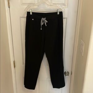 Figs Black Jogger Scrub Pants with Gray Drawstring from the Technical Collection